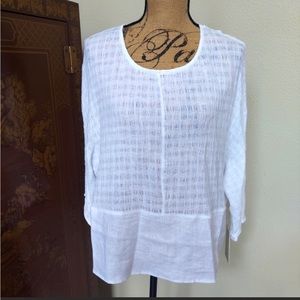 Nwt Joie Linencotton Blend White 3 4 Sleeve Top Size S